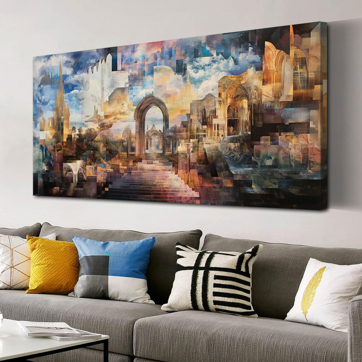 Surreal Architecture Abstract Canvas Wall Art for Living Room