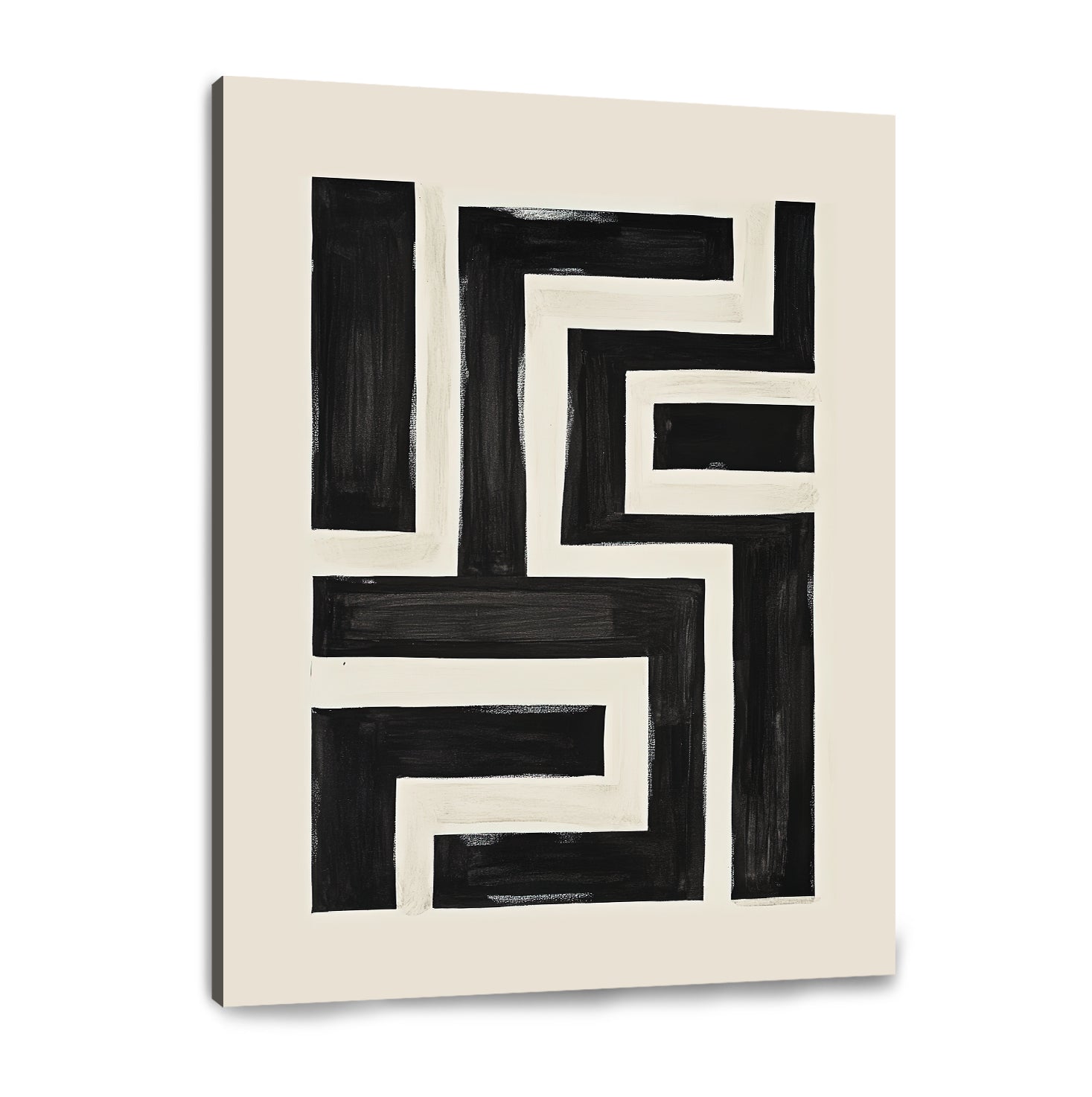 Modern Maze Abstract Canvas Print for Living Room