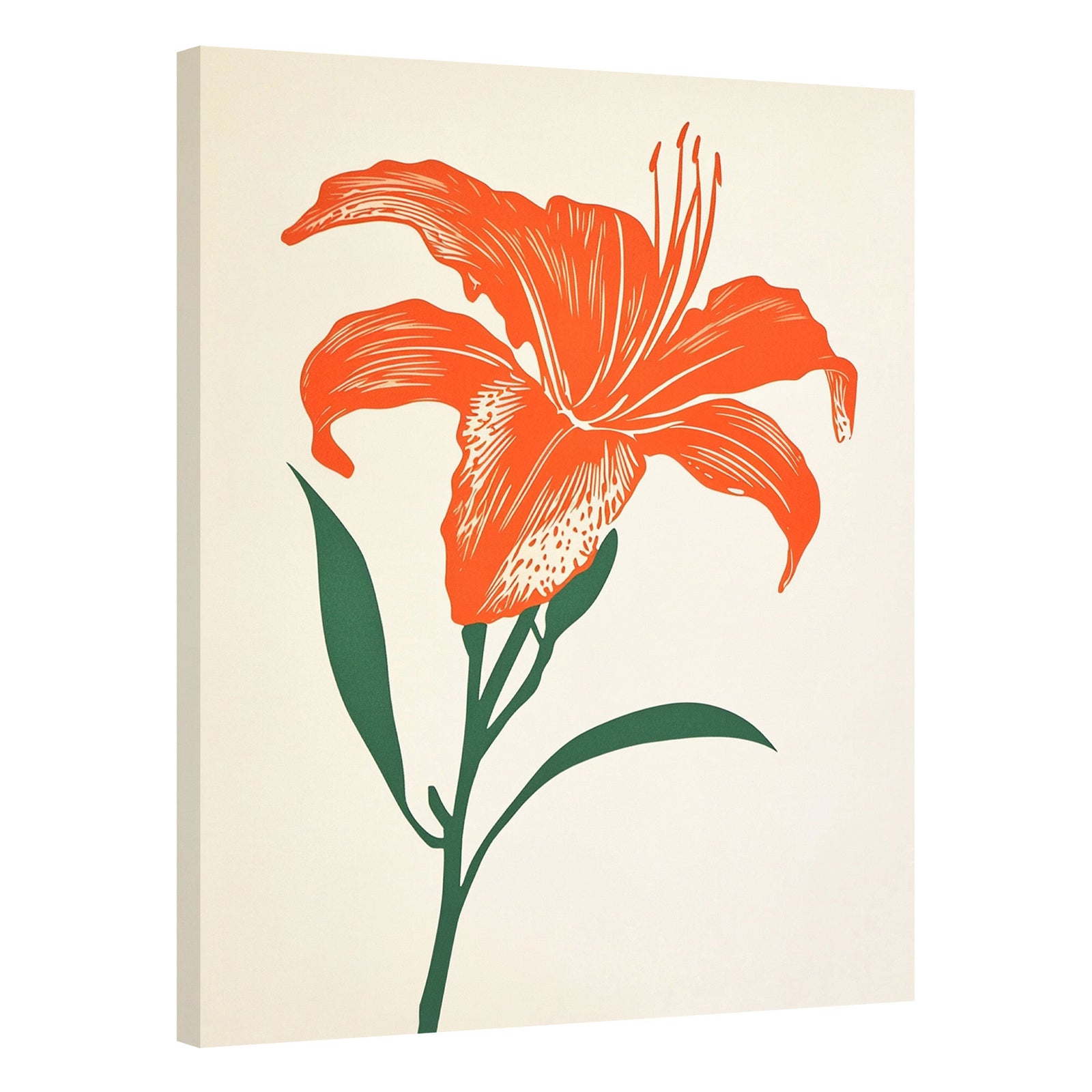 Vibrant Orange Lilies Canvas Boho Wall Decor