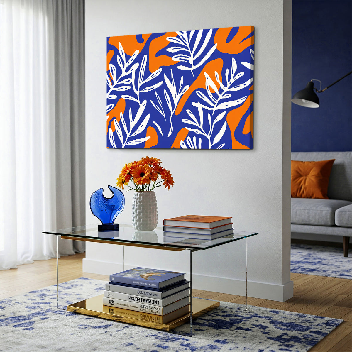 Blue Botanical Abstract Wall Art