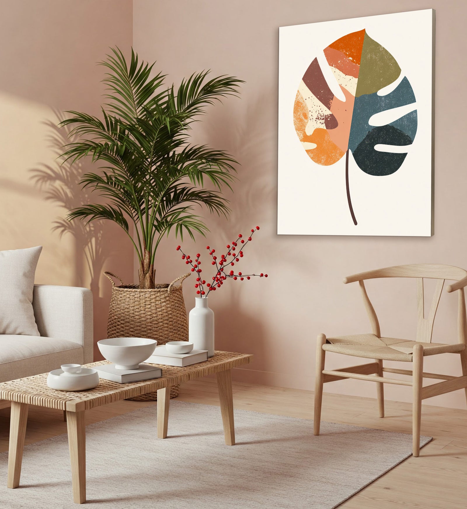 Monstera Leaf Abstract Wall Art