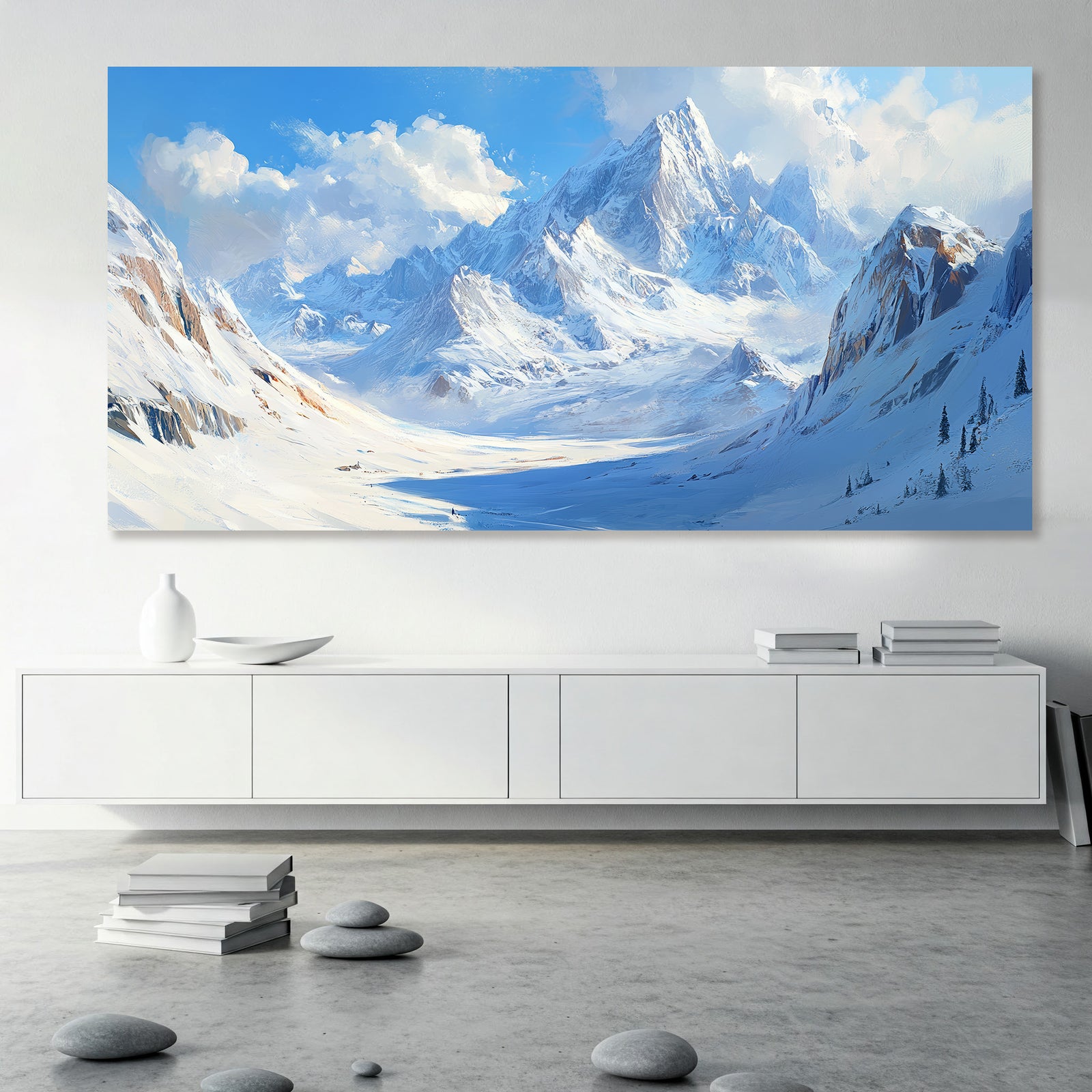 Snowy Mountains Modern Wall Artwork