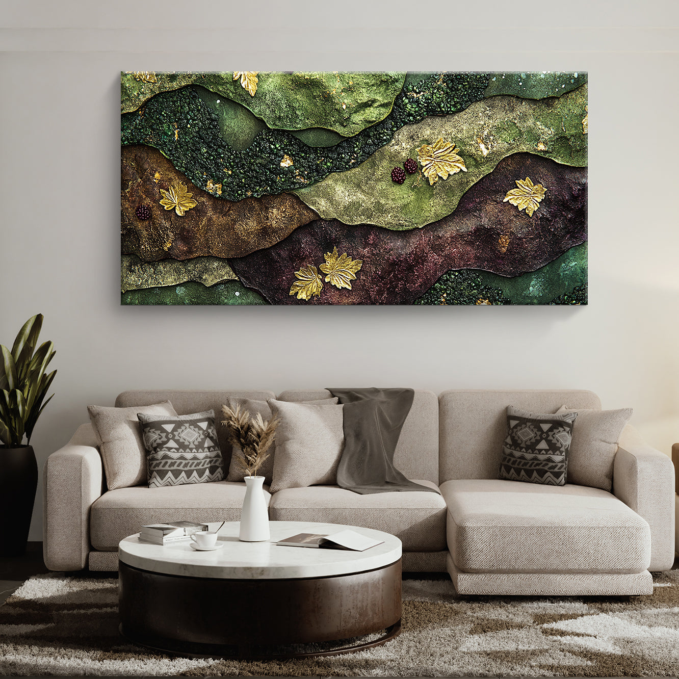 Autumn Landscape Abstract Canvas Wall Art for Living Room