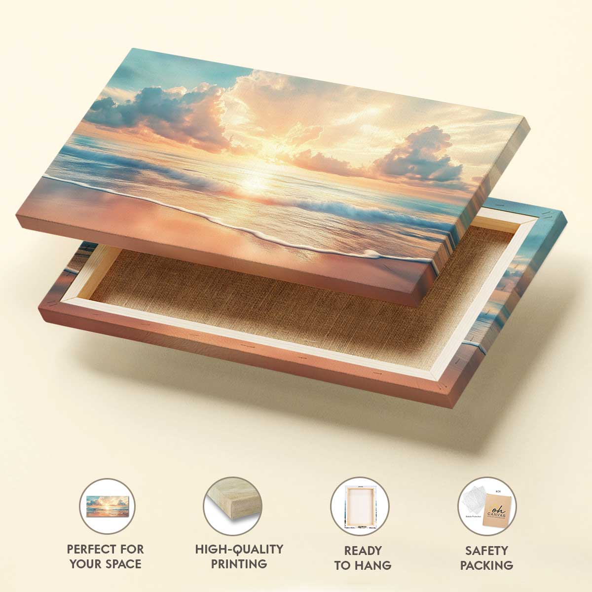 Peaceful Horizon Glow Beach Wall Art