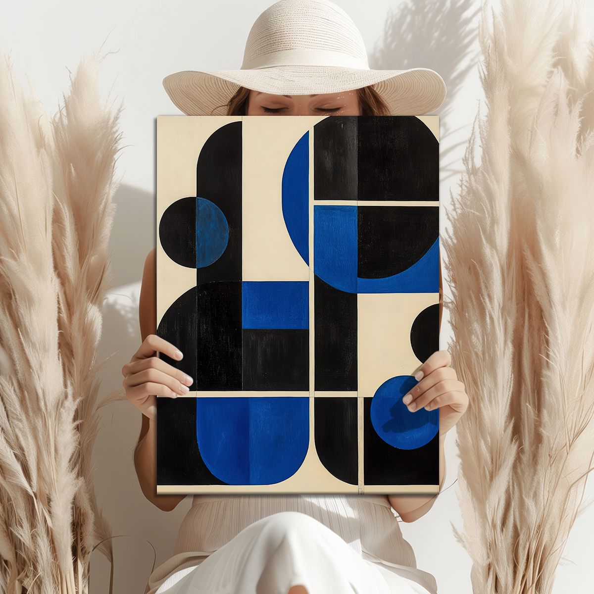 Modern Harmony Geometric Abstract Canvas Print for Living Room