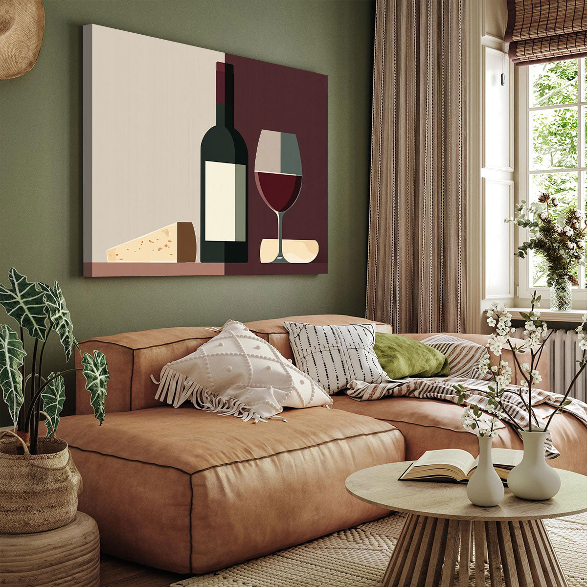 Minimalist Wine Bottle Canvas Wall Art
