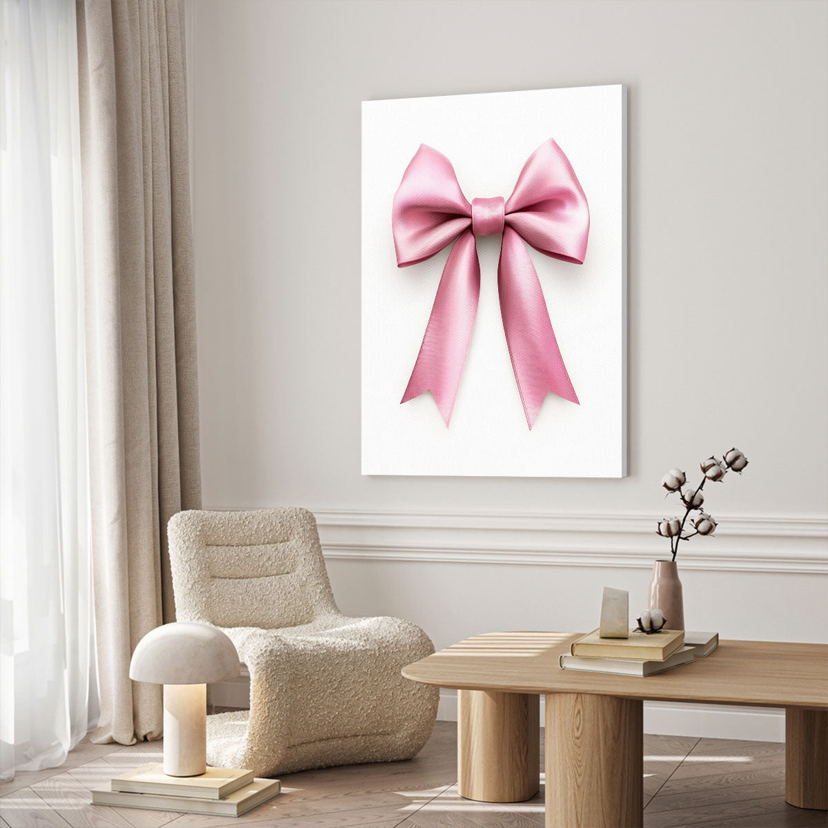 Ribbon Bow Minimalist Bedroom Wall Art