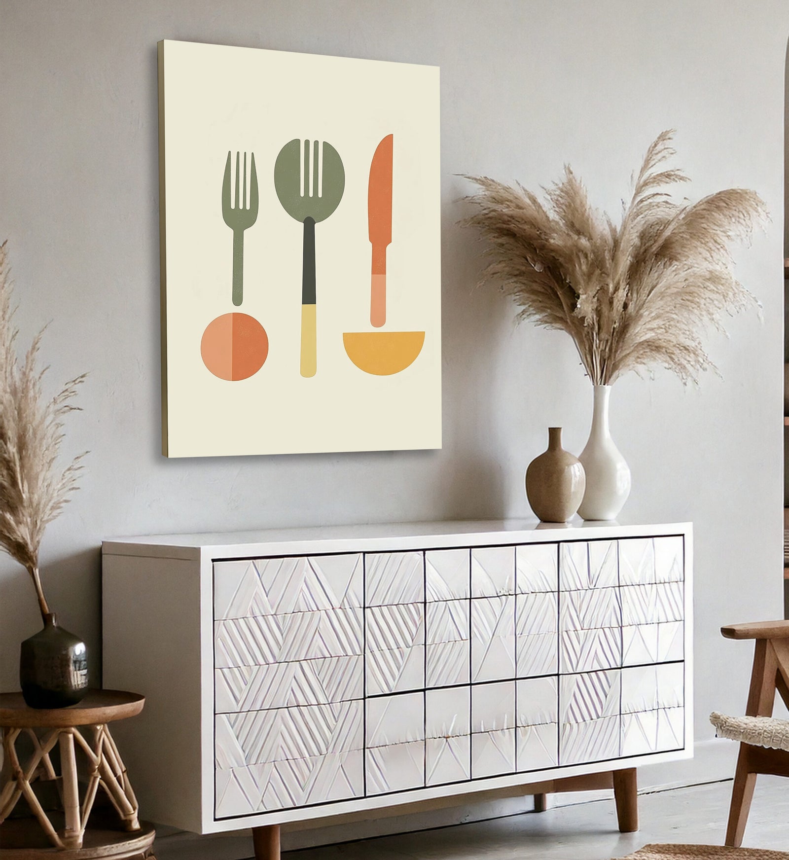 Minimalist Kitchen Essentials Canvas Wall Art