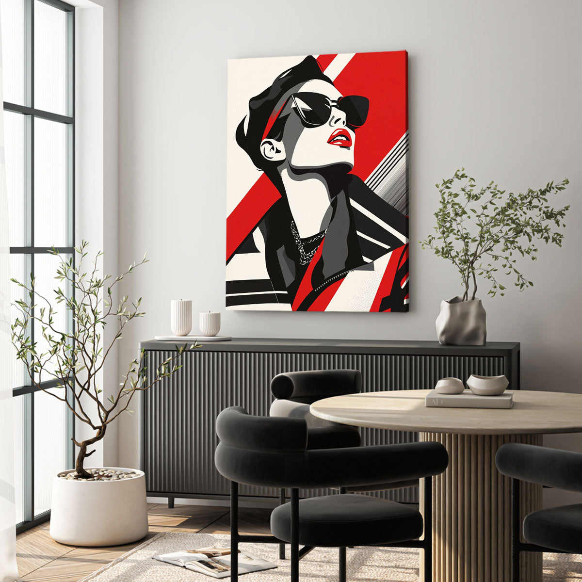Bold Fashion Model – Modern Vector Art Canvas Print