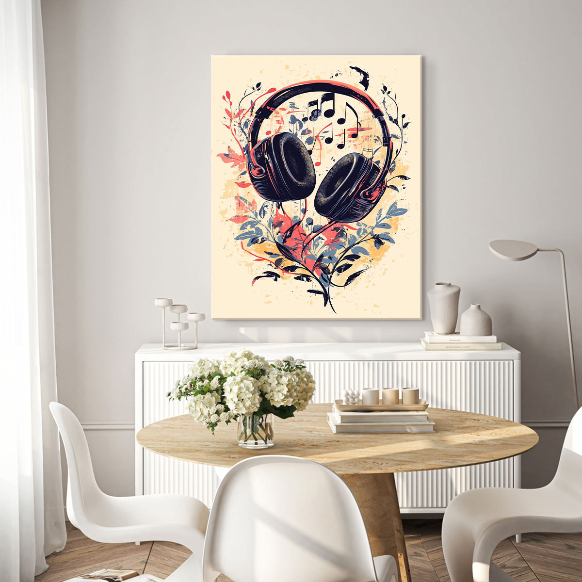 Music Headphones - Modern Minimal Canvas Wall Art