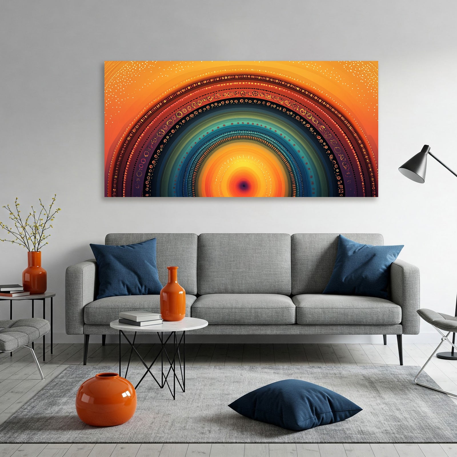 Rainbow Arch Abstract Boho Canvas Wall Art