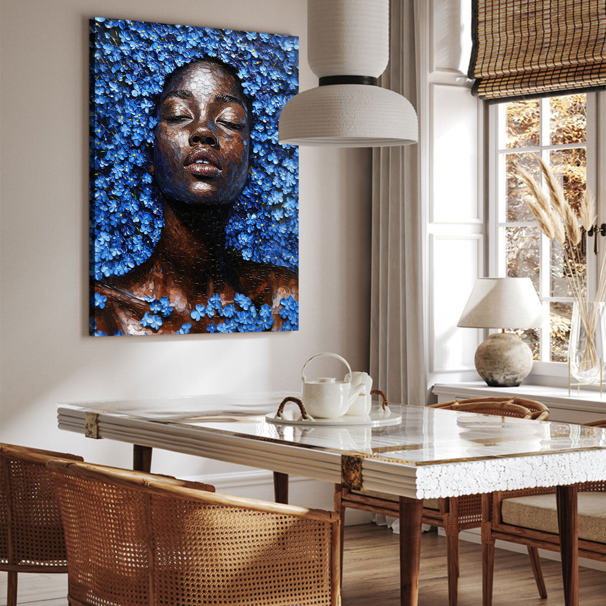 Sapphire Muse In Blossoms Fine Arts Print