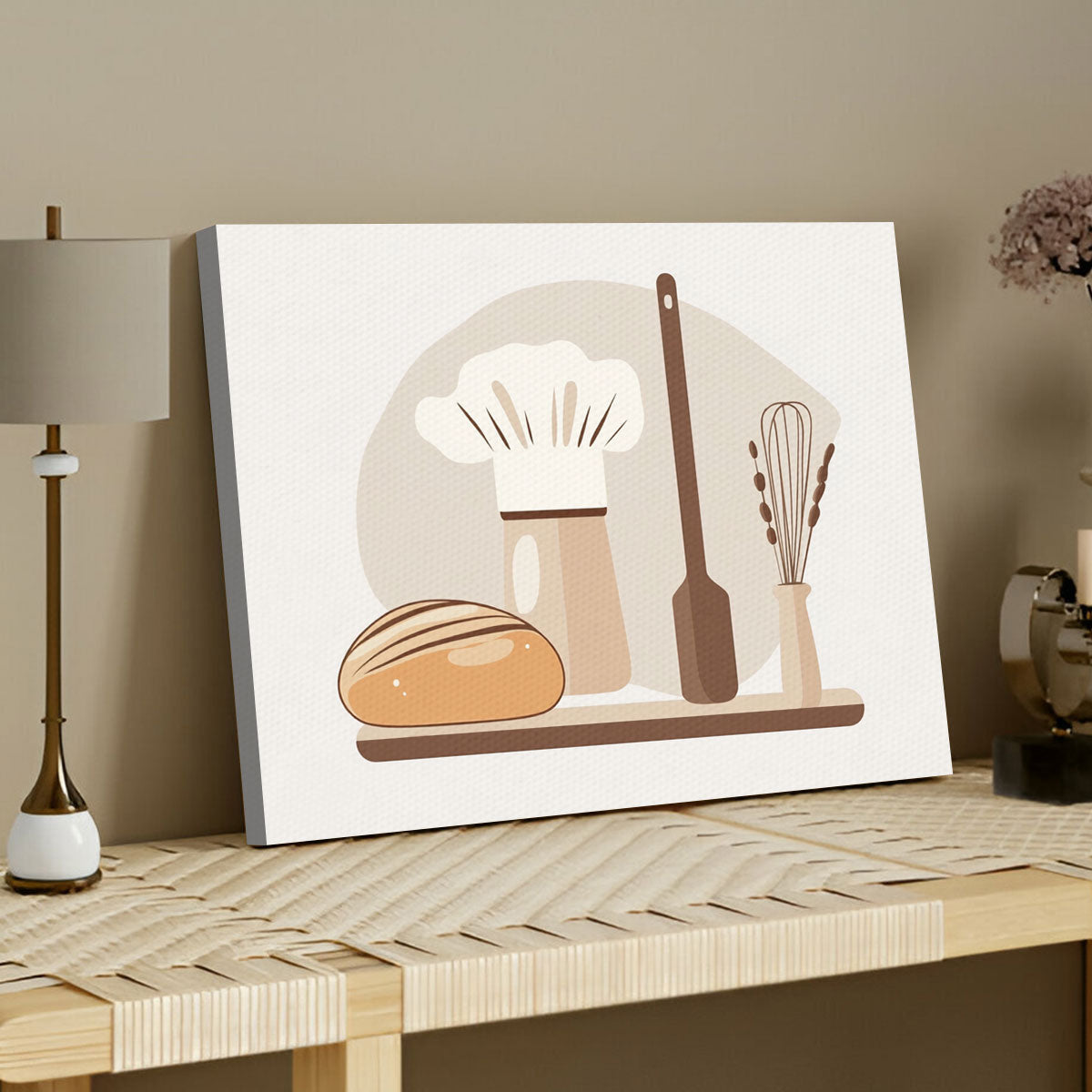 Minimalist Kitchen Utensils Canvas Wall Art