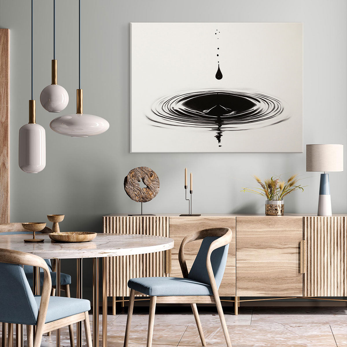 The Movement of Water – Minimalist Ripple Effect Canvas Wall Art