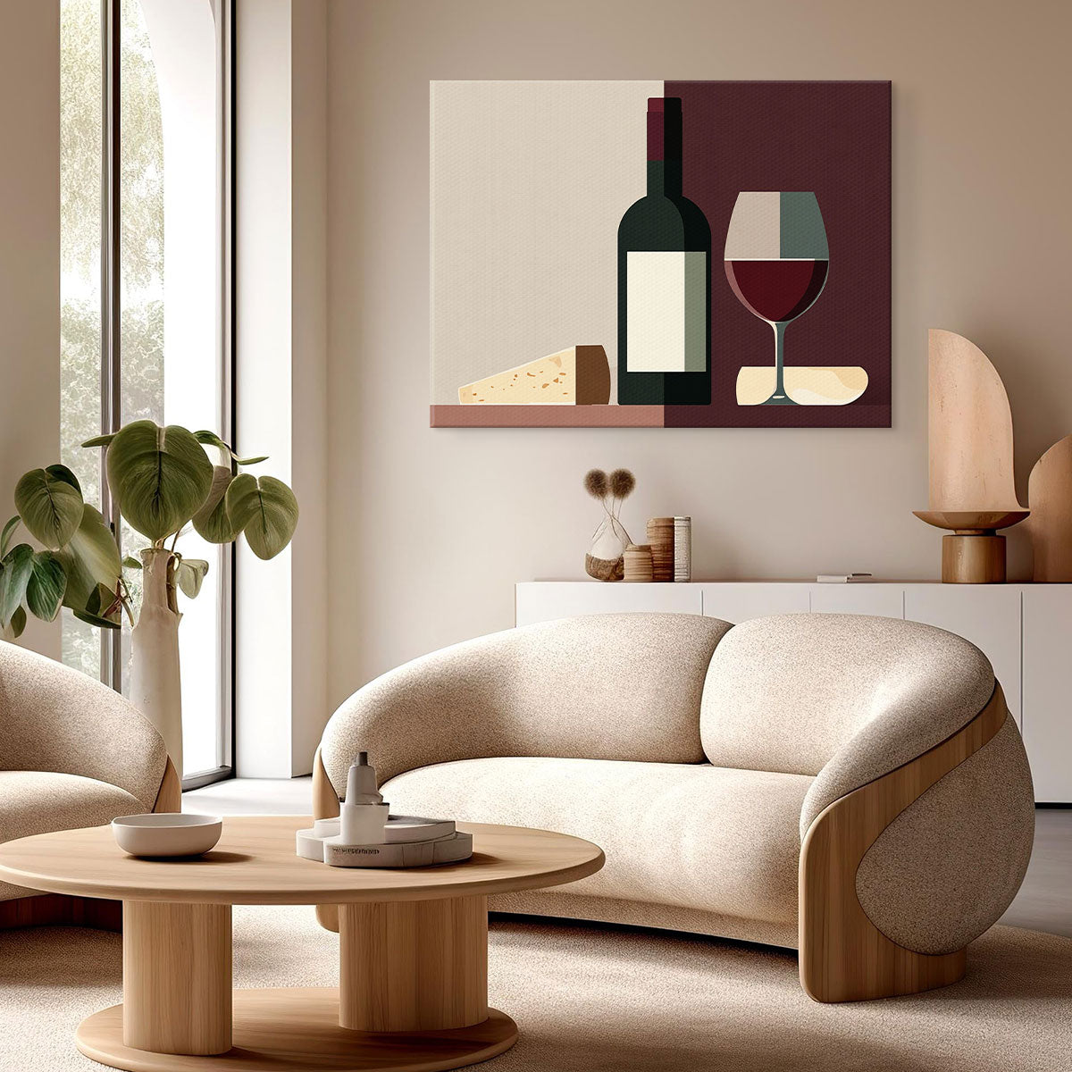 Minimalist Wine Bottle Canvas Wall Art