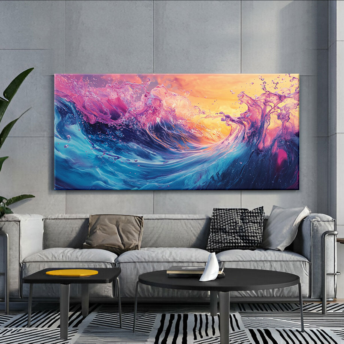 Oceanic Modern Abstract Canvas Wall Art for Living Room