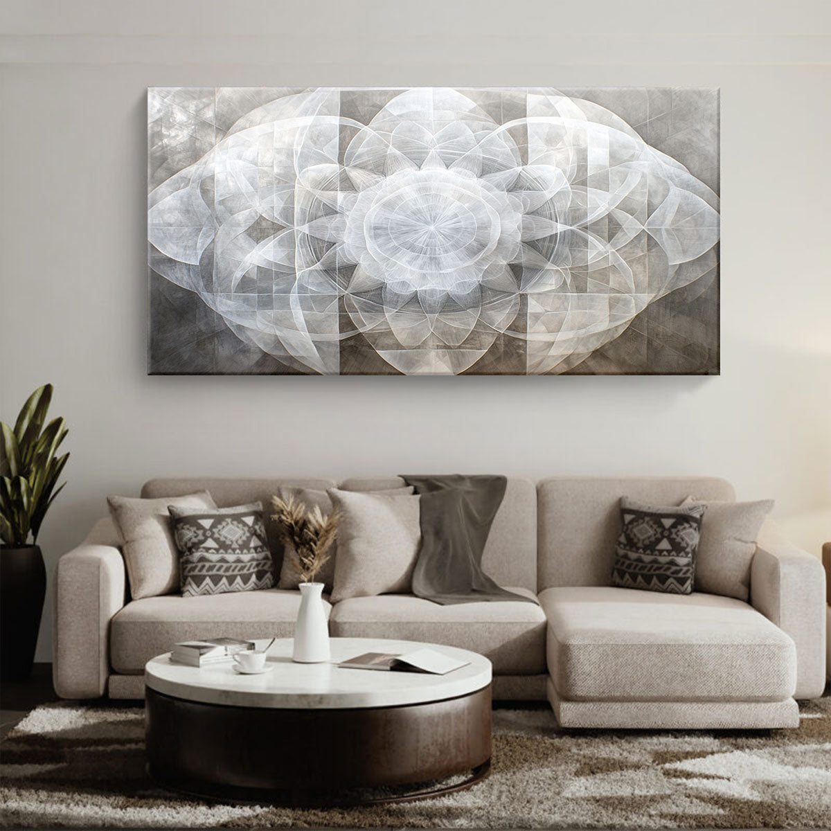 Ethereal Geometry Abstract Canvas Wall Art for Living Room