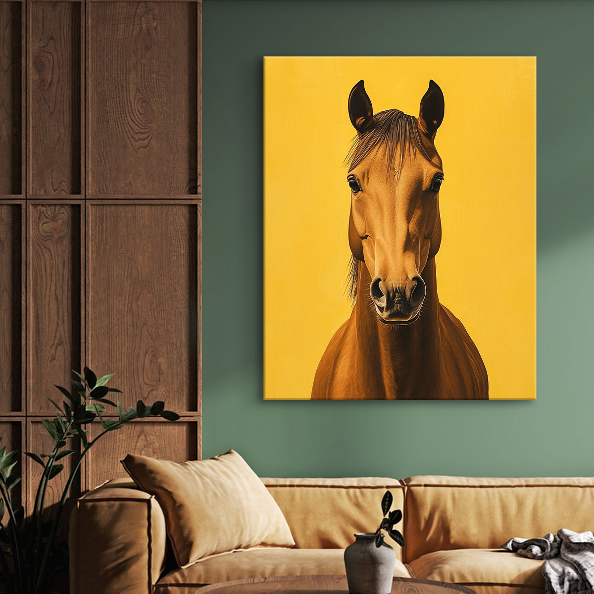 Yellow Equine Modern Wall Artwork