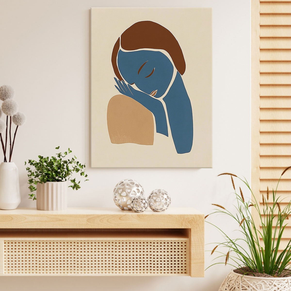 Minimalist Female Portrait Abstract Wall Art