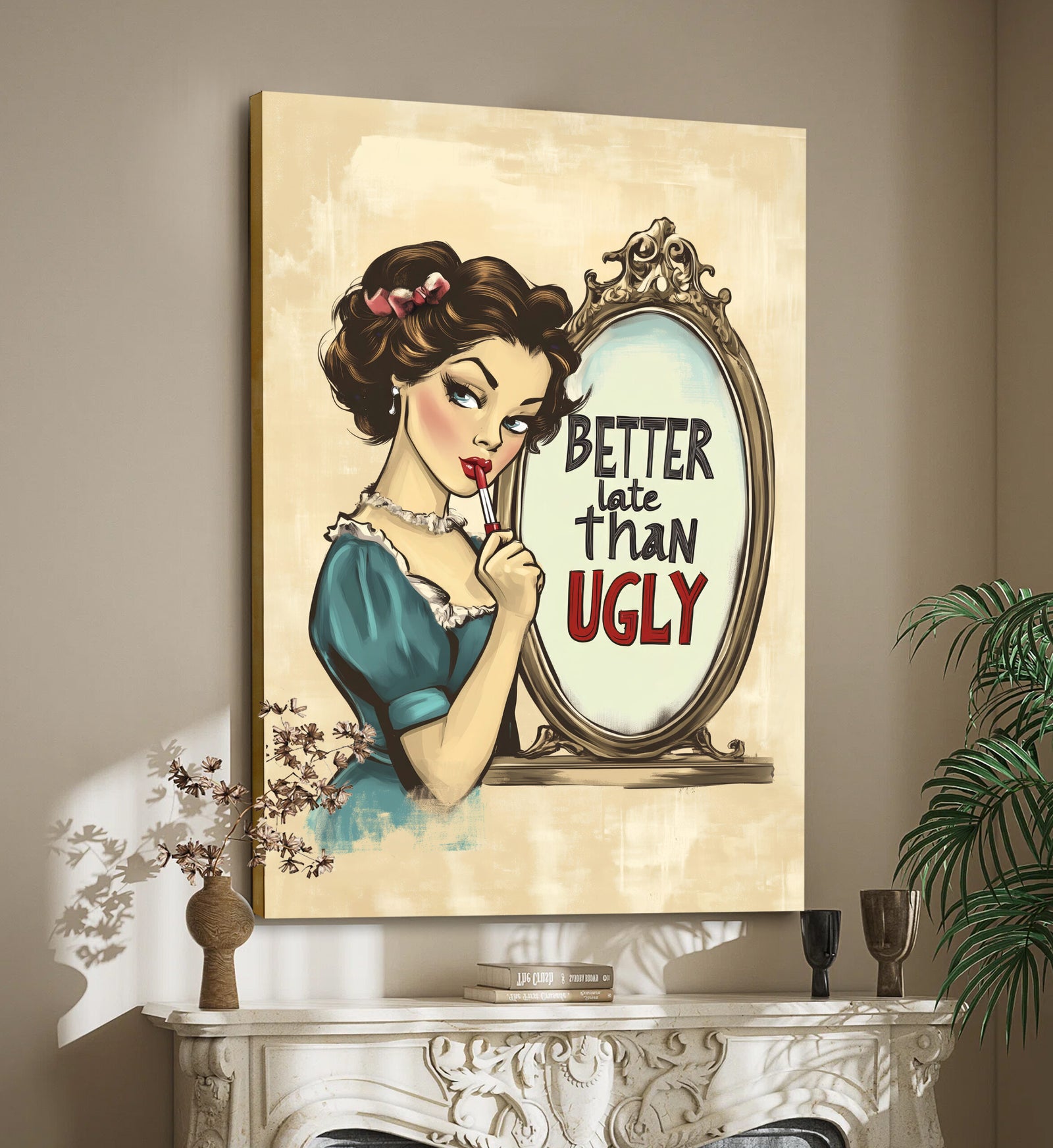 Vintage Woman - Retro Minimalist Canvas Wall Art