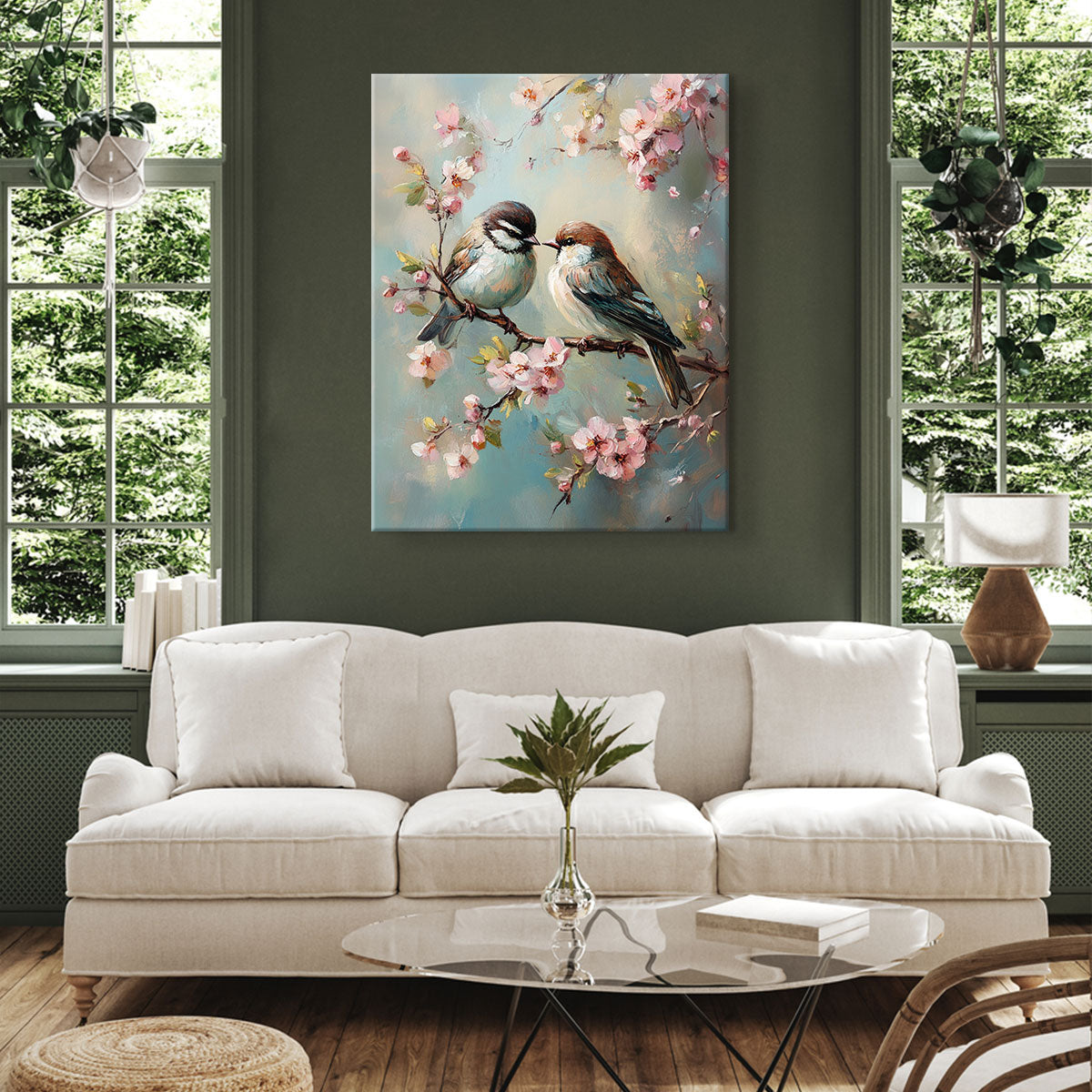 Resting Birds - Vintage Oil Painting Canvas Print