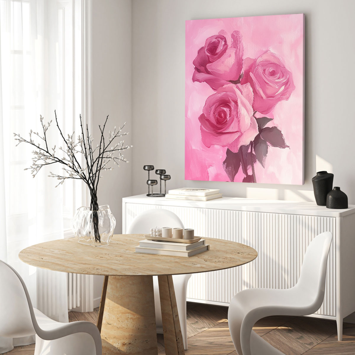 Roses Painting Canvas Fine Arts Print