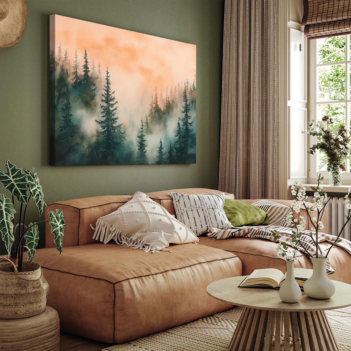 Forest Watercolor - Minimalist Canvas Wall Art