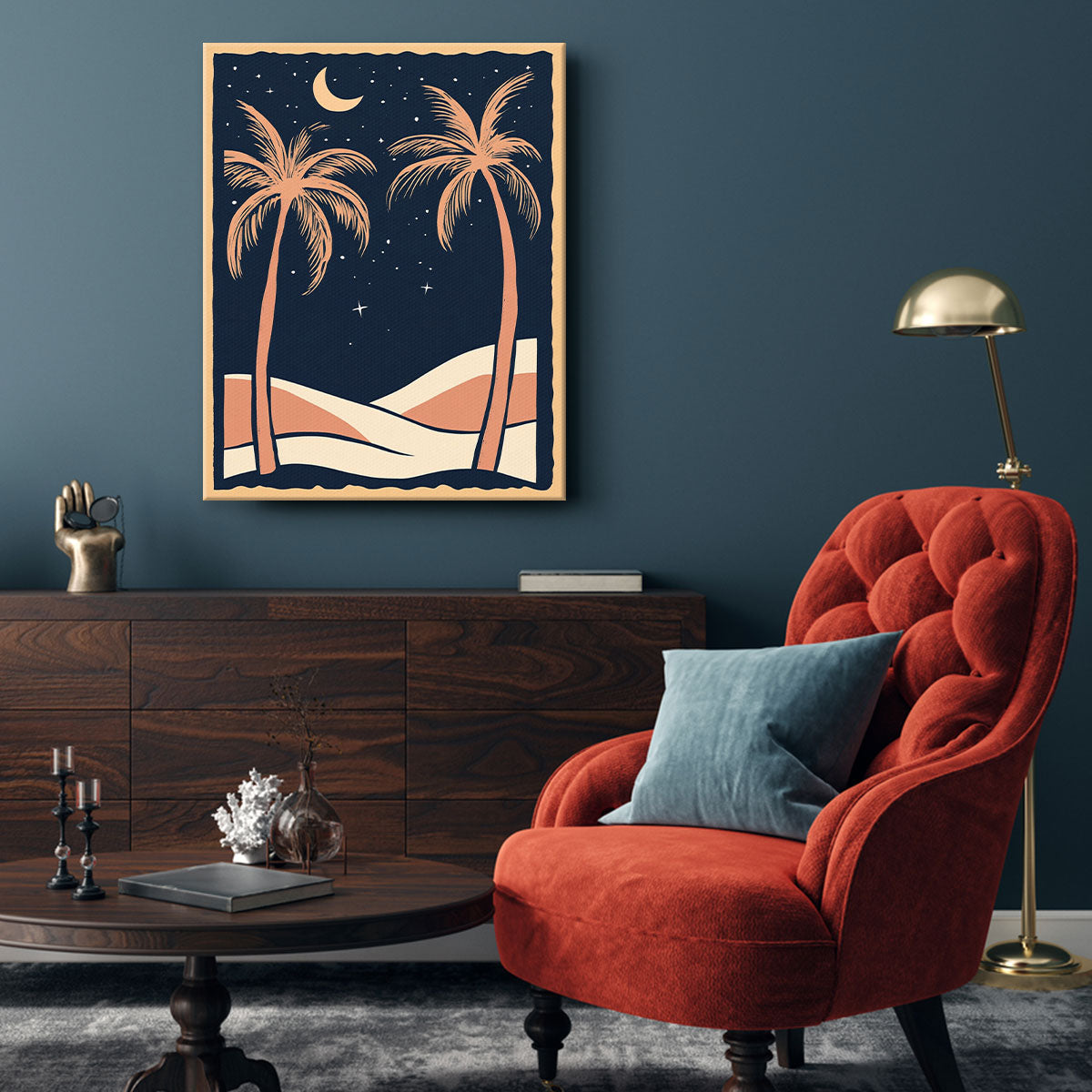 Nighttime Beach Art Boho Wall Decor