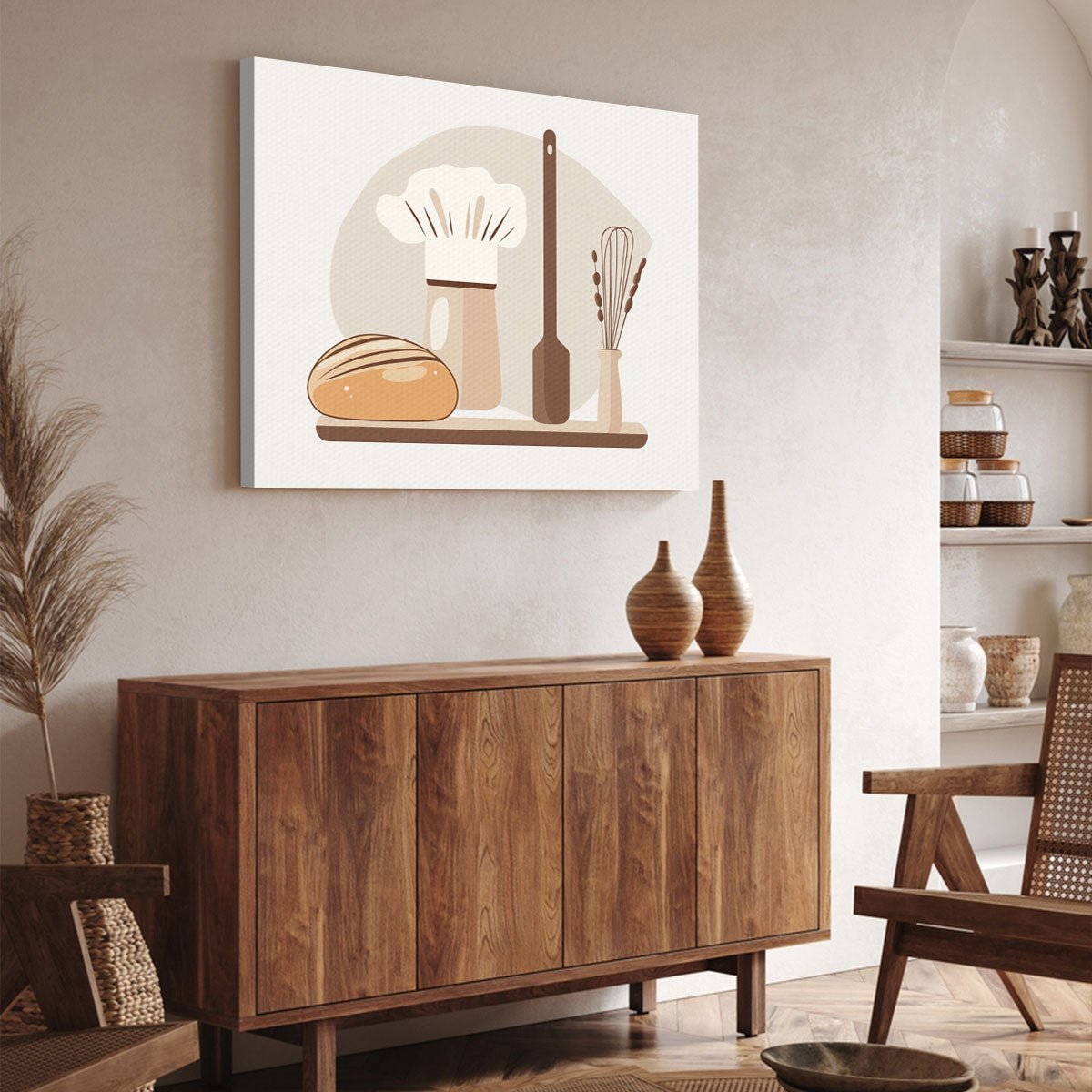 Minimalist Kitchen Utensils Canvas Wall Art