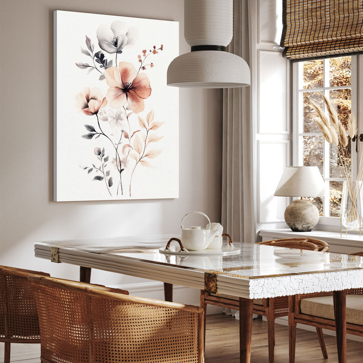 Botanical Watercolor - Minimalist Canvas Wall Art