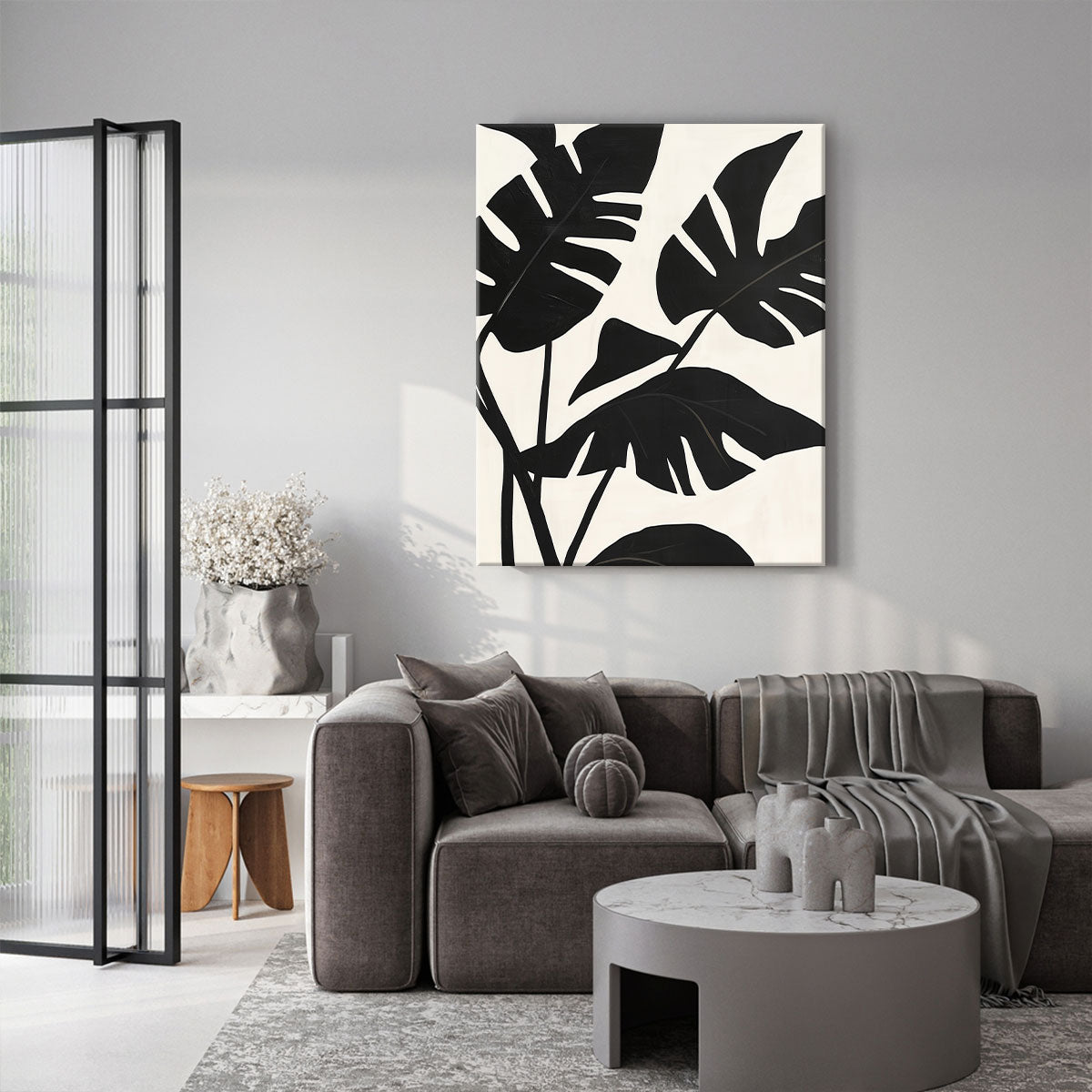 Monstera Leaf Canvas Abstract Wall Art