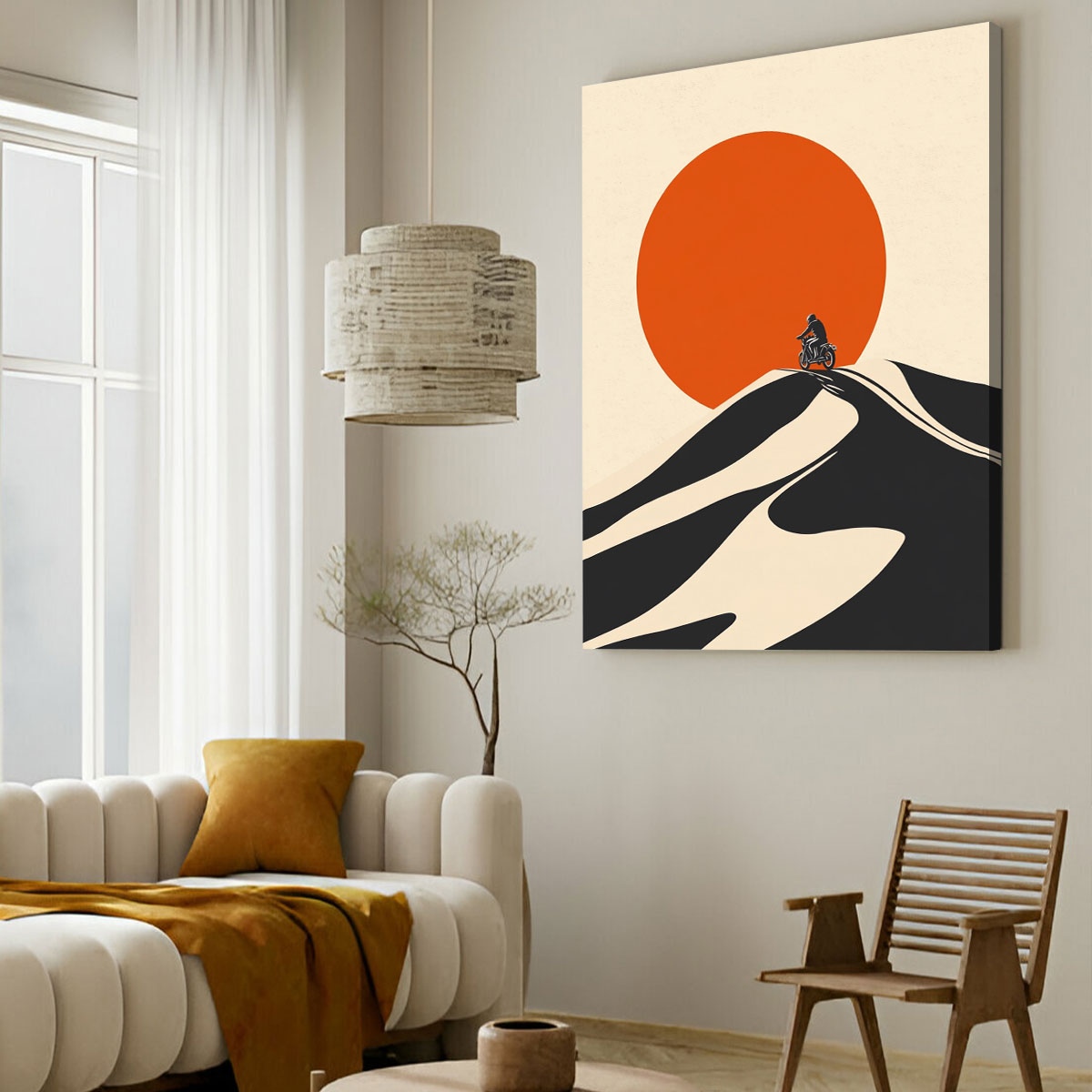 Adventure Rider Sunset Abstract Wall Art