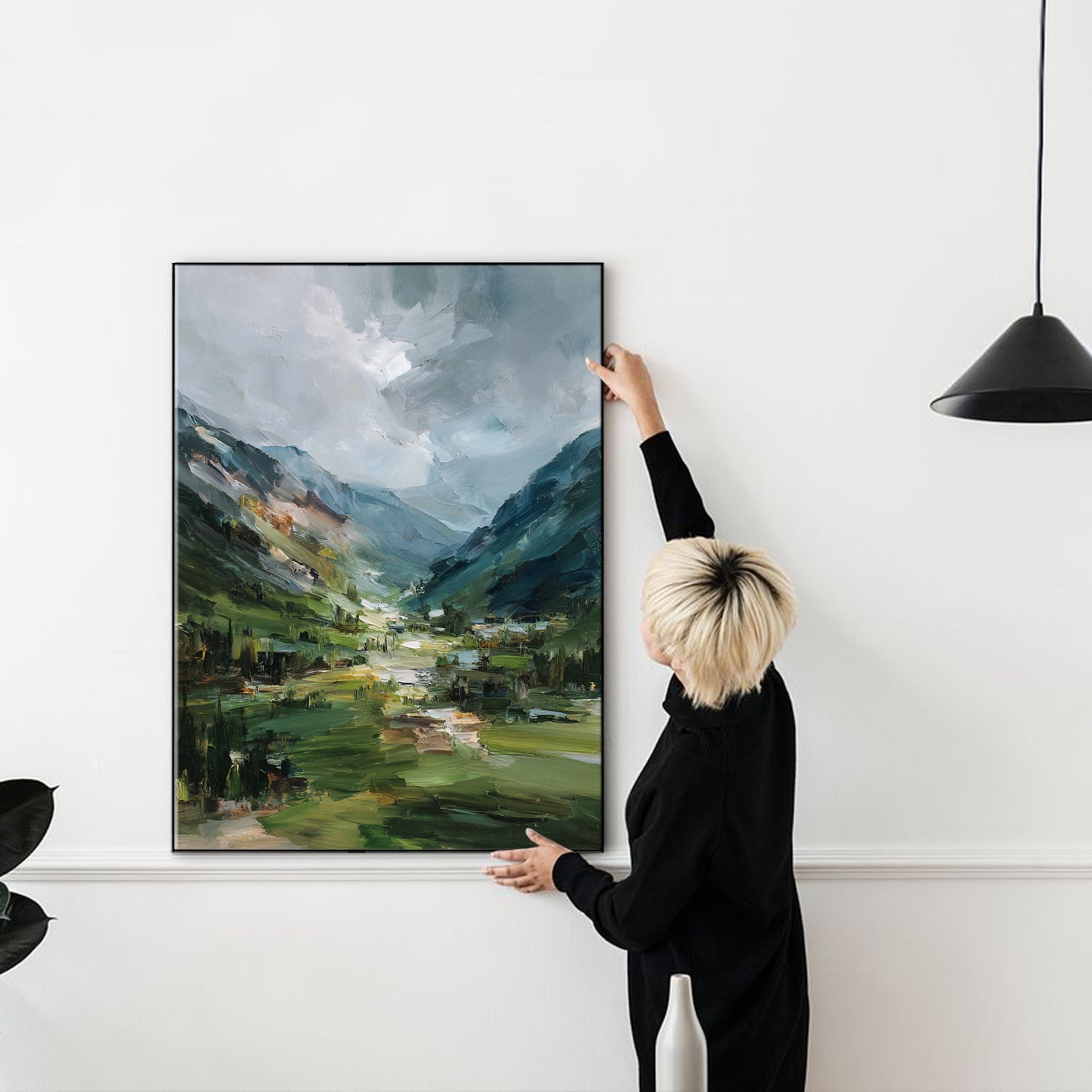 Misty Valley Escape Oil Painted Nature Artwork