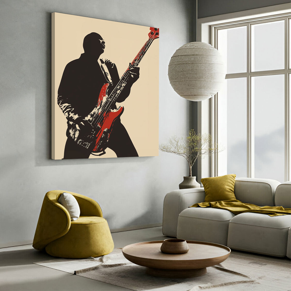 Bass Player Graphic Modern Wall Artwork