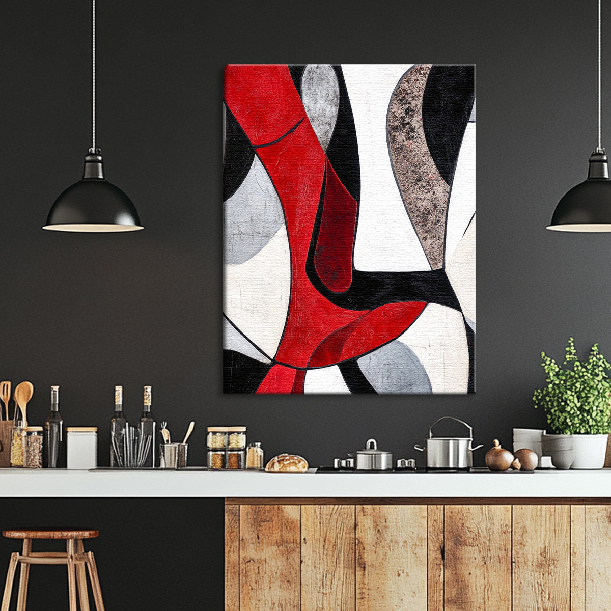 Bold Harmony Geometric Abstract Canvas Wall Art