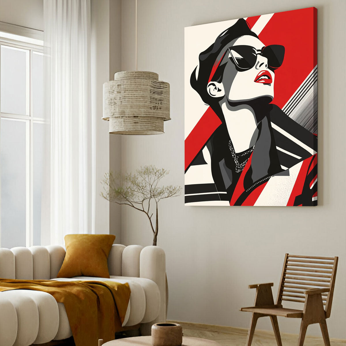 Bold Fashion Model – Modern Vector Art Canvas Print
