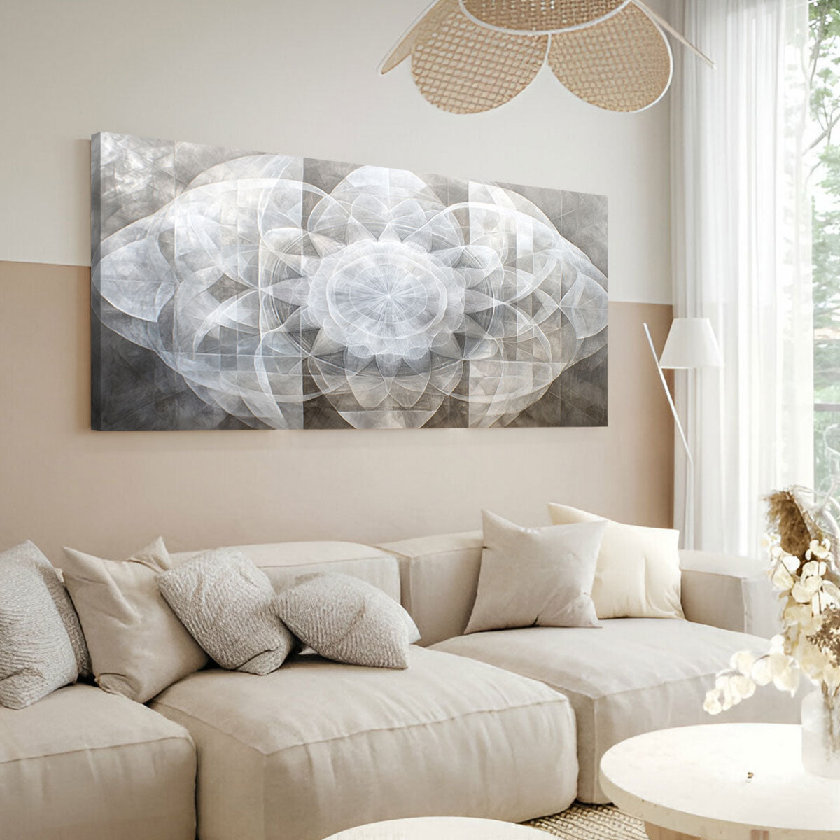 Ethereal Geometry Abstract Canvas Wall Art for Living Room