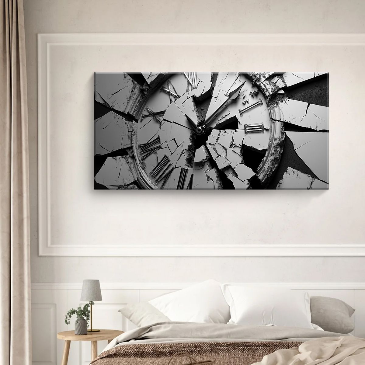 Fragmented Time Contemporary Abstract Canvas Wall Art for Living Room