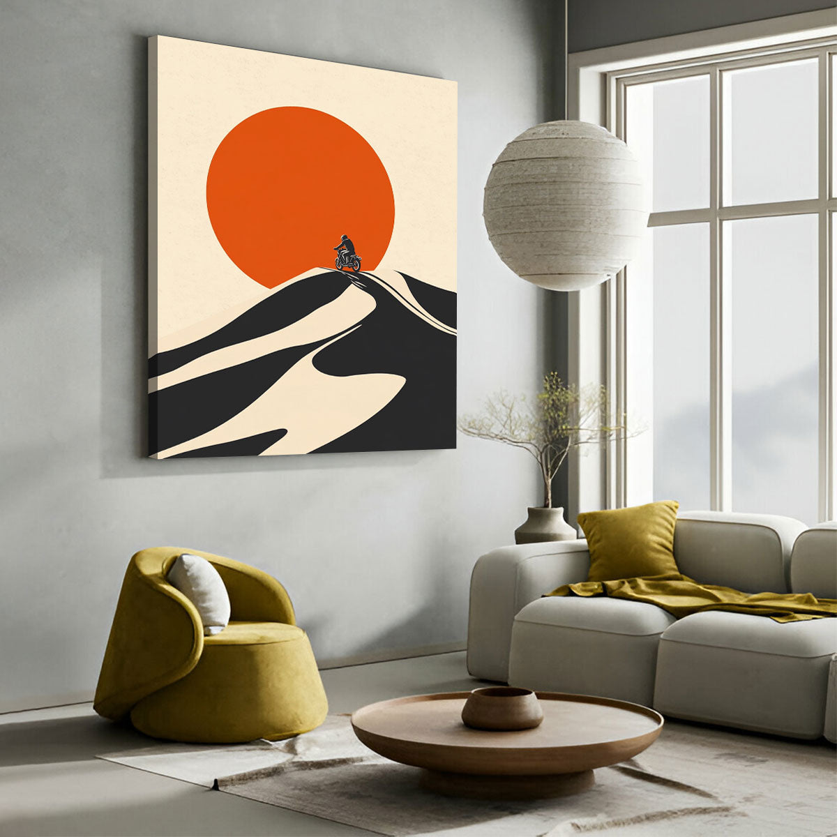 Adventure Rider Sunset Abstract Wall Art