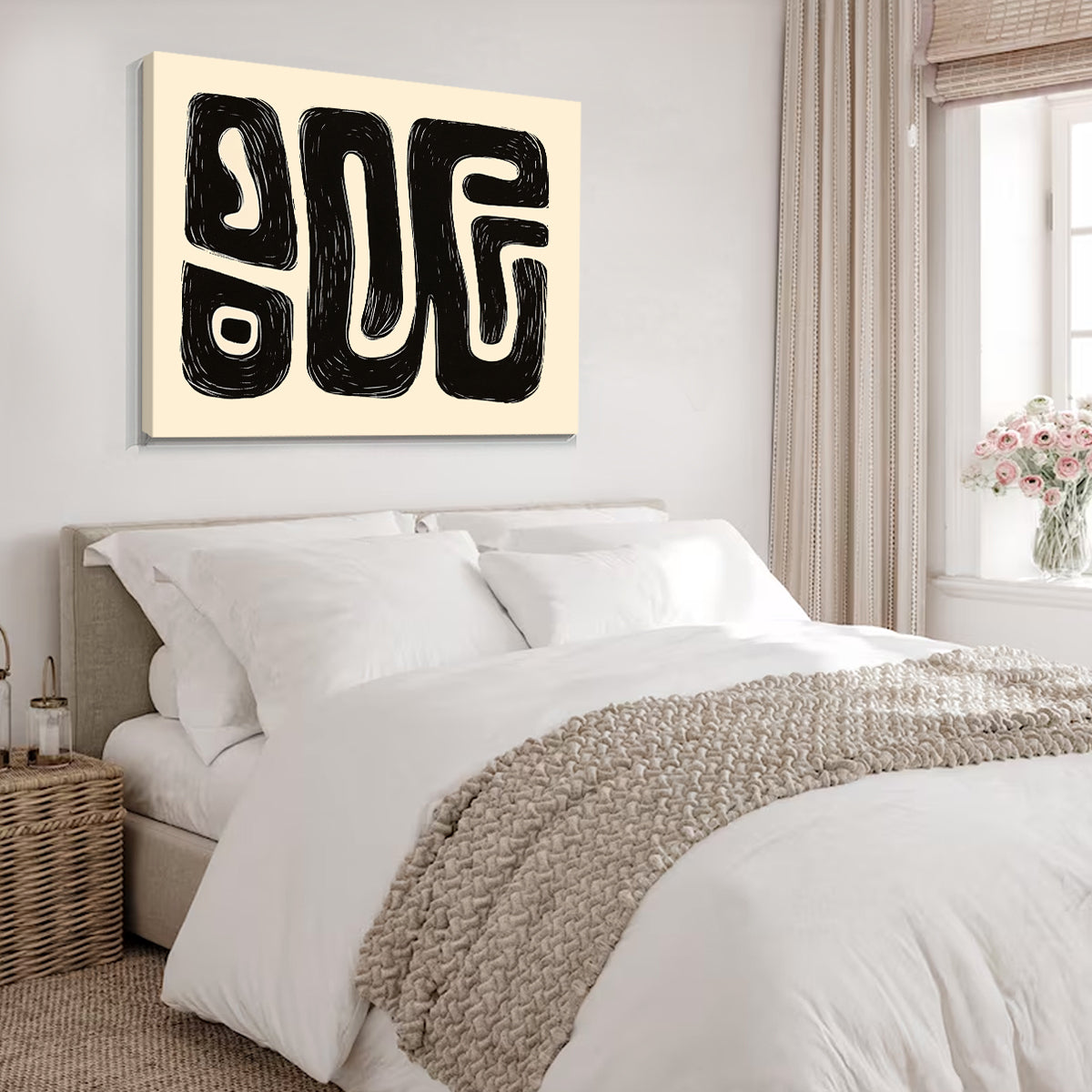 Organic Flow Abstract Canvas Print for Living Room