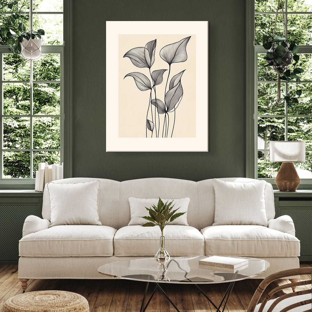 Foliage Line Abstract Wall Art