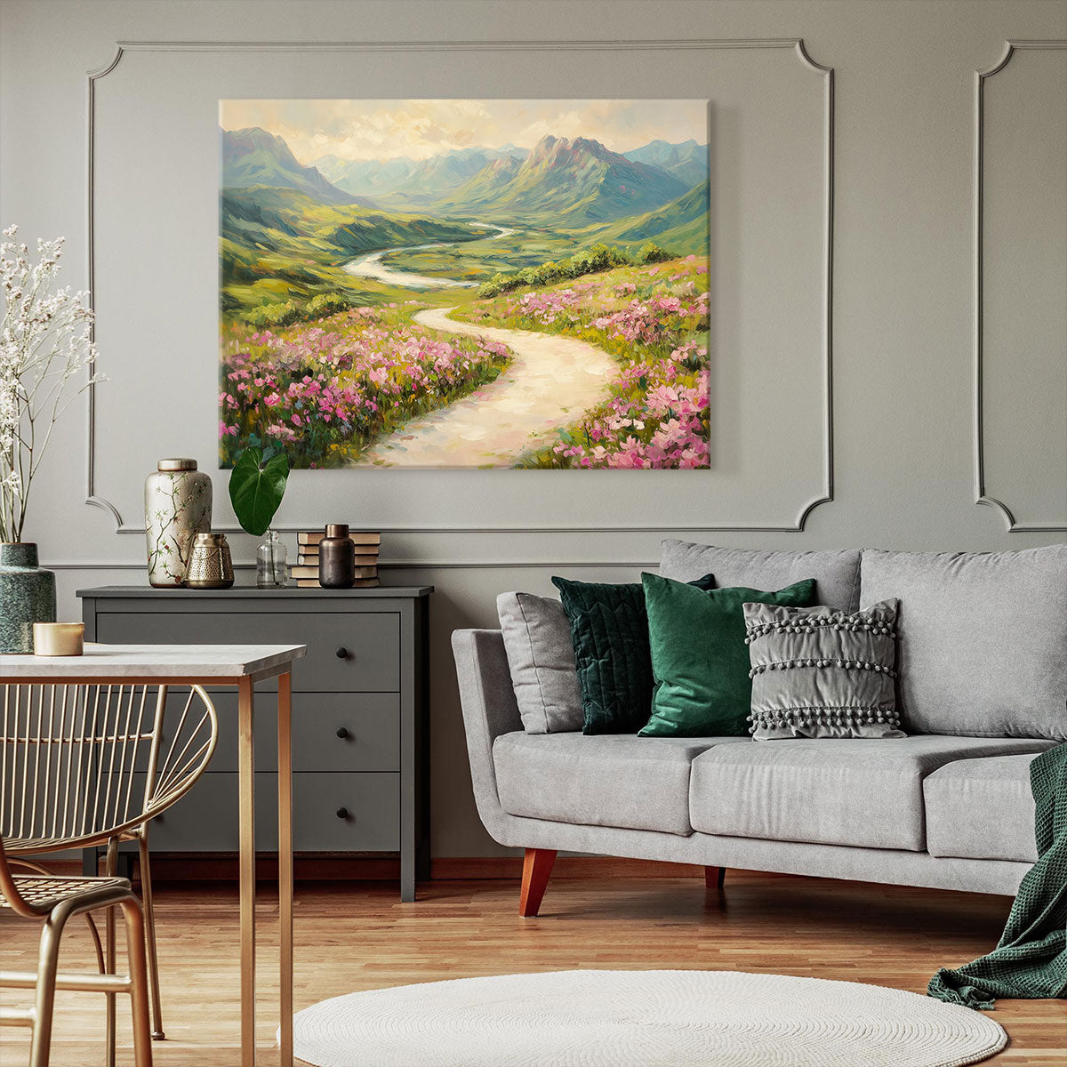 Blooming Valley Pathway Fine Arts Print