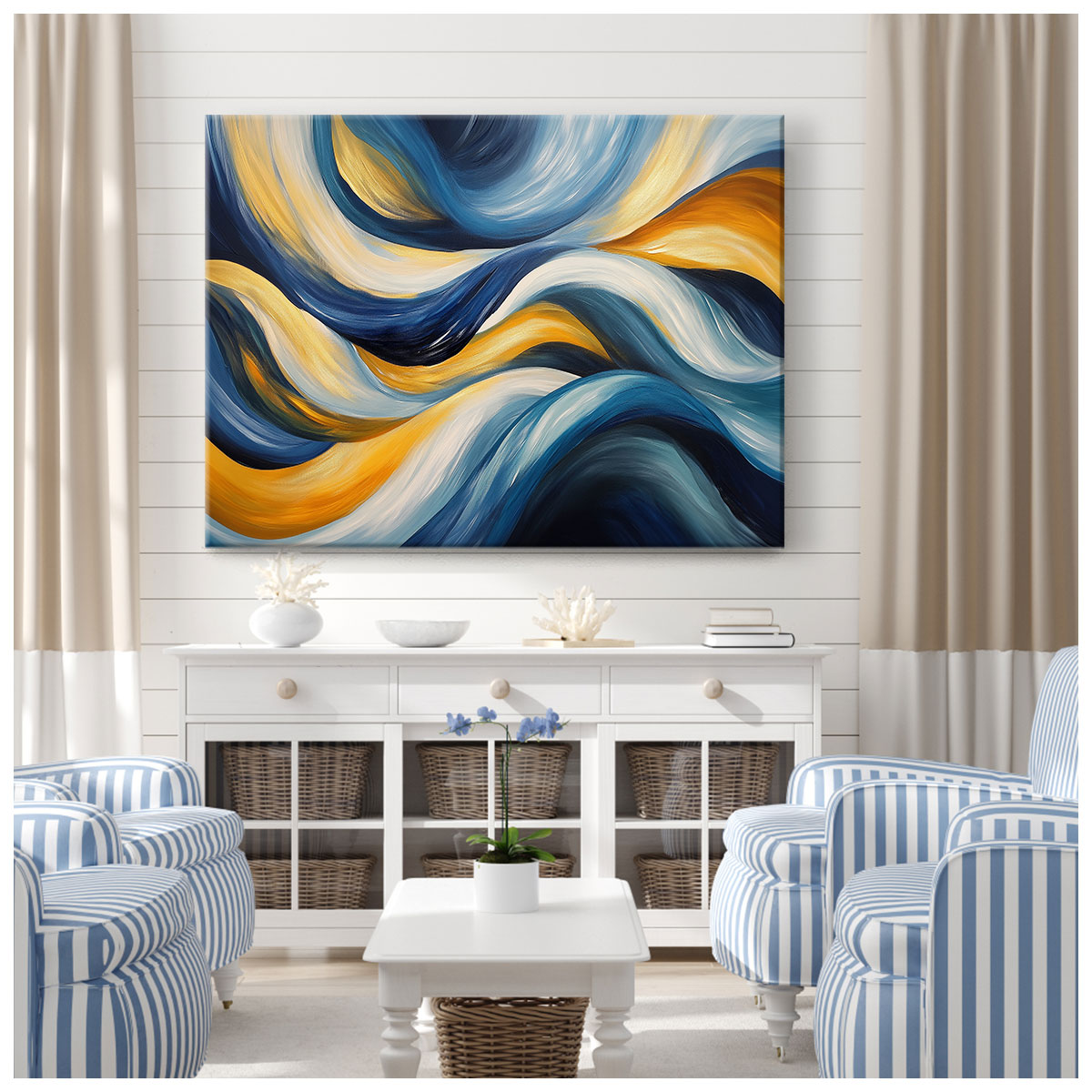 Color Blocks Abstract Minimalist Canvas Wall Art