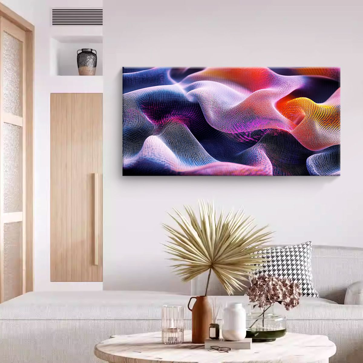 Vibrant Fluidity Modern Abstract Canvas Wall Art for Living Room