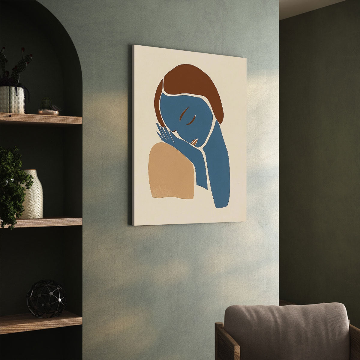Minimalist Female Portrait Abstract Wall Art