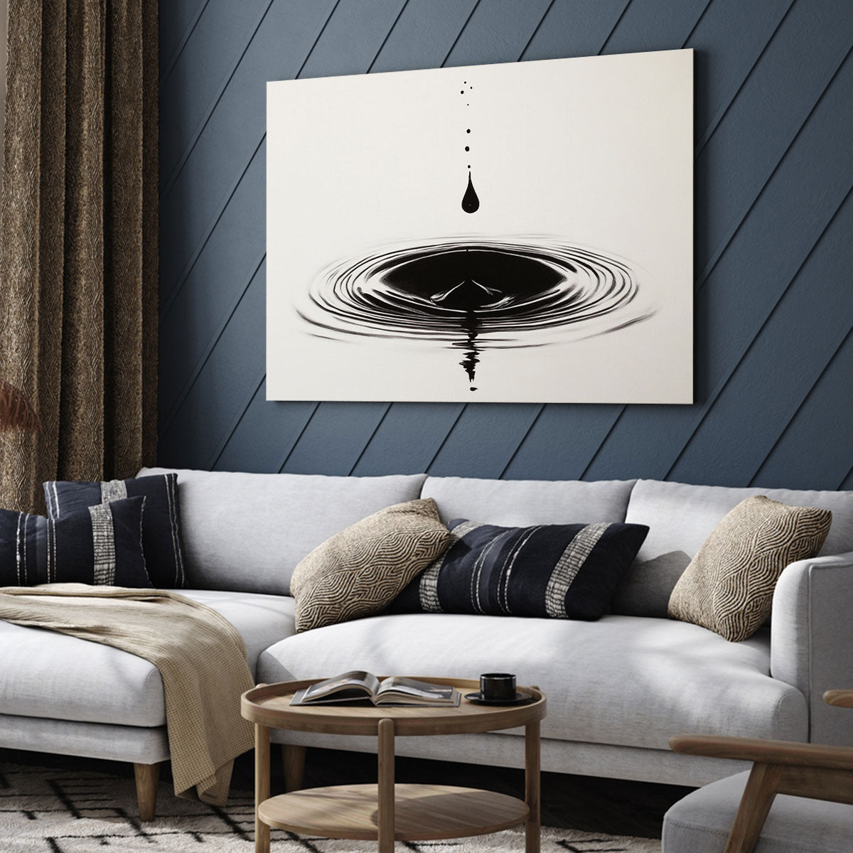 The Movement of Water – Minimalist Ripple Effect Canvas Wall Art
