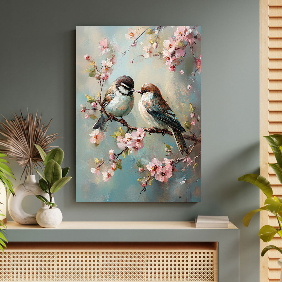 Resting Birds - Vintage Oil Painting Canvas Print