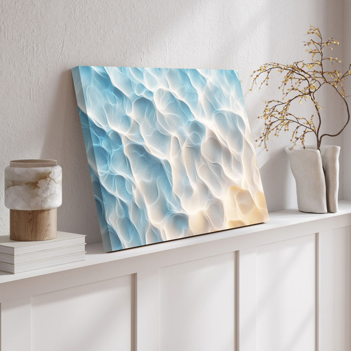 Ethereal Ocean Flow Blue Abstract Artwork
