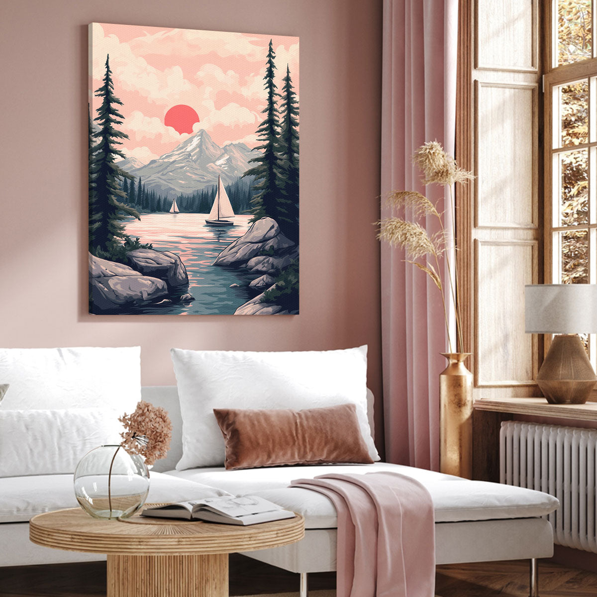 Serene Alpine Sail Fine Arts Print