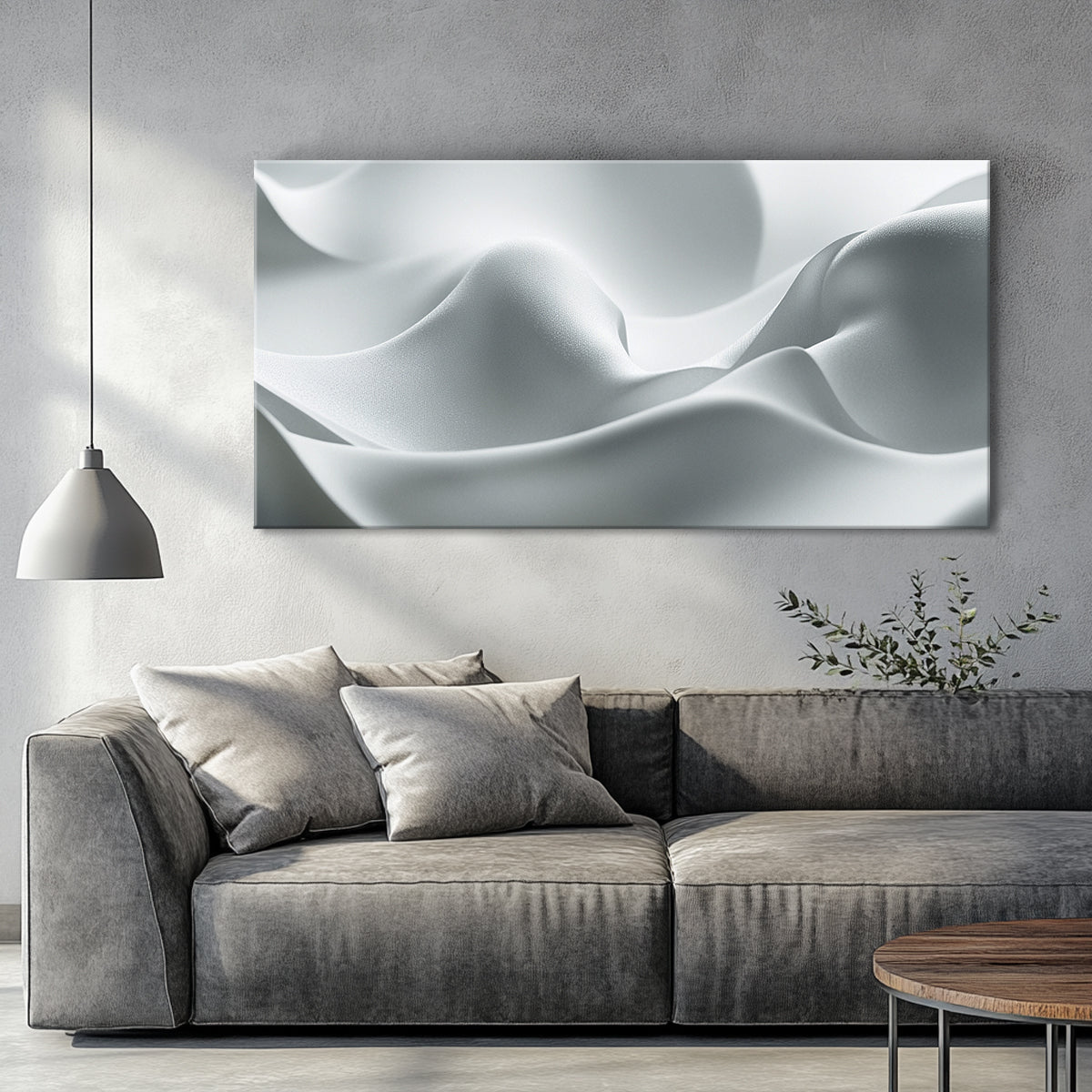 Silken Serenity Minimalist Abstract Canvas Wall Art for Living Room